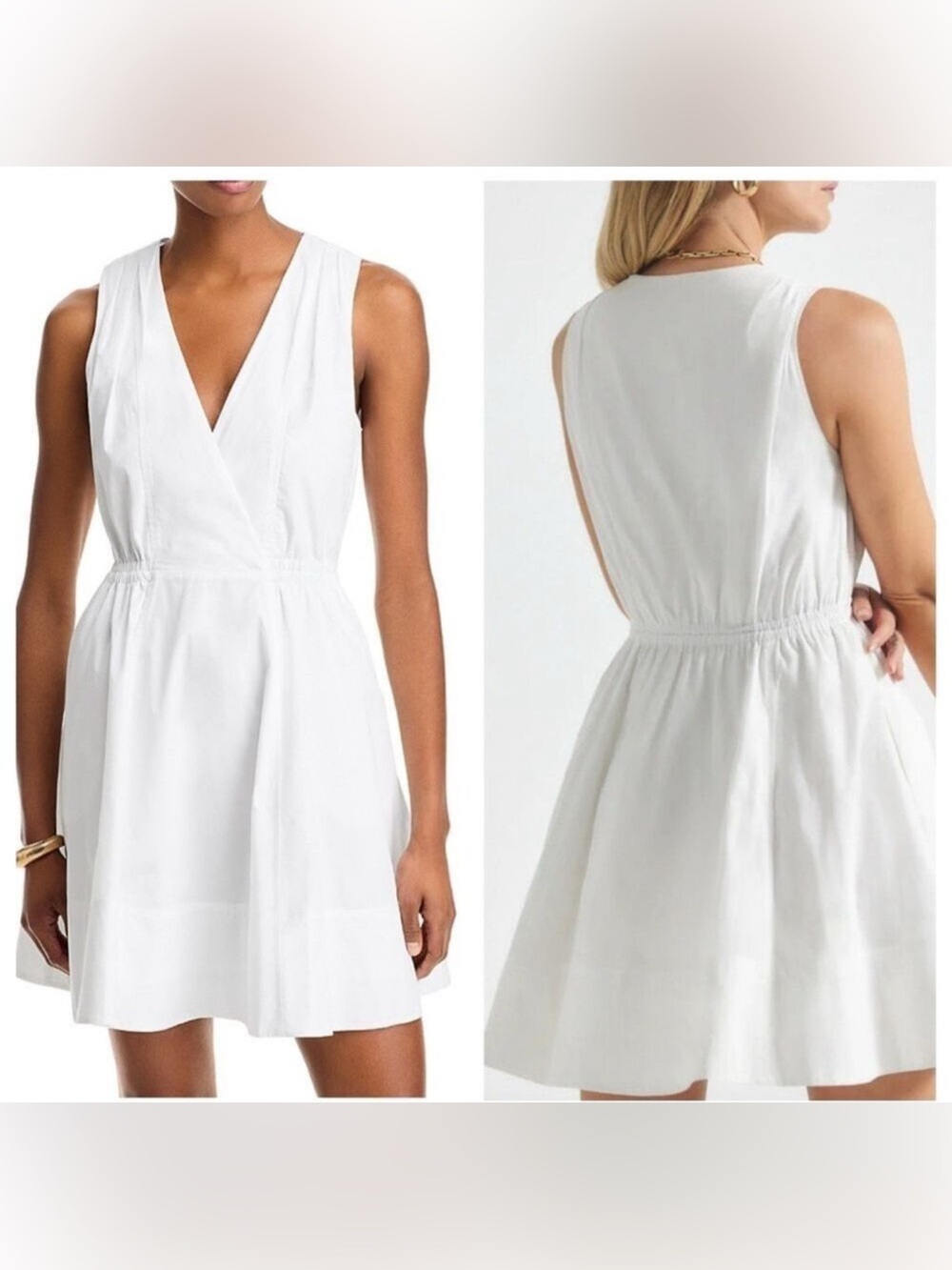 NEW Derek Lam 10 Crosby White Tia Cotton Poplin Mini Dress Size 2